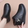 Fashion Warm Cotton Winter Boots Fashion Autumn/Winter Black Round Toe Side Zipper Comfortable Women's Ankle Boots