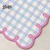 Water Absorbent Dry Mat Diatomite Plaid Placemat with Wavy Edge, Heat Resistant Non-slip Table Mat, Quick Drying for Kitchen Counter