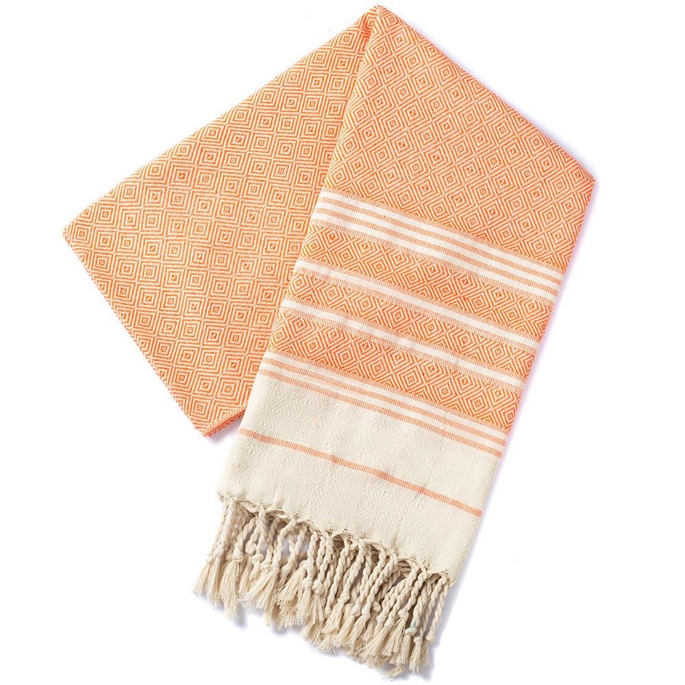 Striped Logo Sand-Free Outdoor Summer Travel Bath Pool Swim Use Colorful Cotton Turkish Beach Towel With Tassel