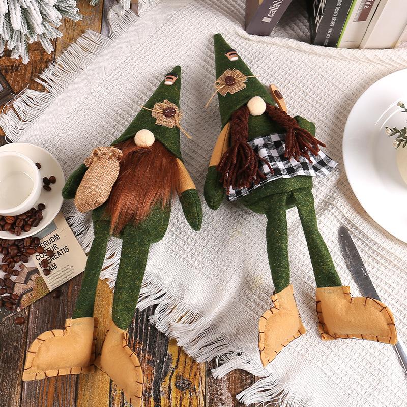 Coffee Long-Legged Doll Pointed Hat Faceless Doll Shopping Mall Window Decoration Ornament