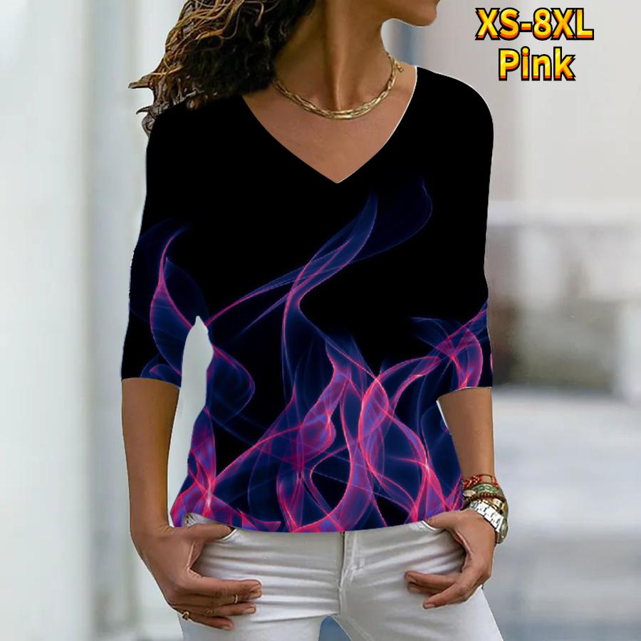 Женские осенние футболки с длинными рукавами и цветочным принтом «Сила огня» — фото 3