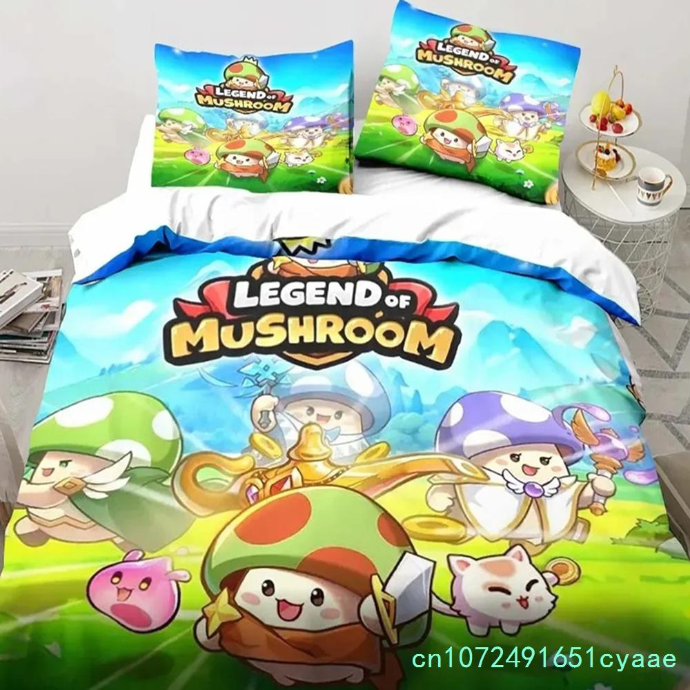 3D Print Anime Game Legend Of Mushroom Pattern Duvet Cover Sets Comforter Bed Linen Gift Twin Queen King Size Romantic Home Gift