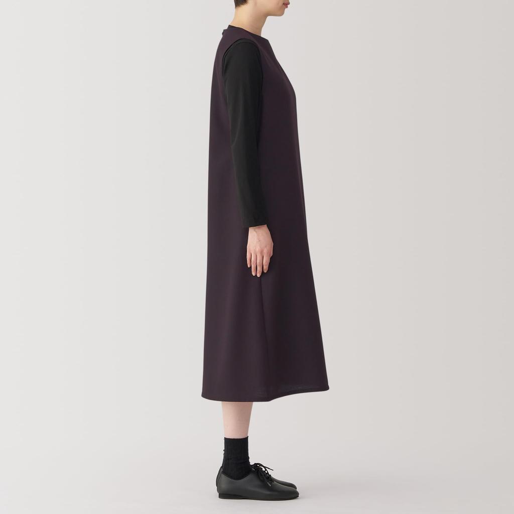 MUJI Women's Brushed Jumper Skirt, BC2K0A4A, Bordeaux, Size XS
