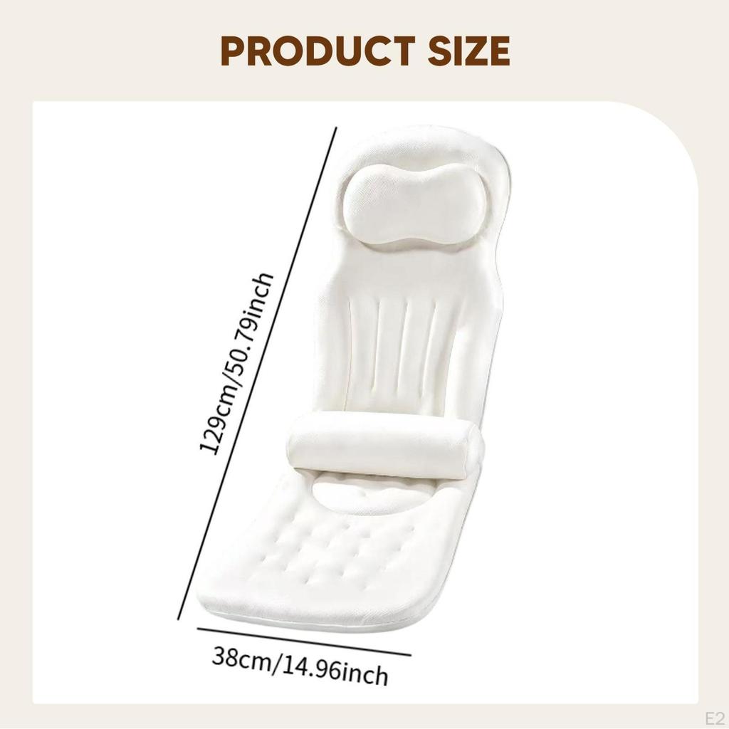 Bath Pillow for Optimal Back, Head And Neck Support – Versatile Gift, Comfortable with Suction