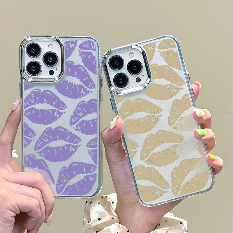 Модный прозрачный чехол с рисунком губ для iPhone 16 15 Pro Max 14 Plus 13 12 Pro 11 Kiss — фото 4