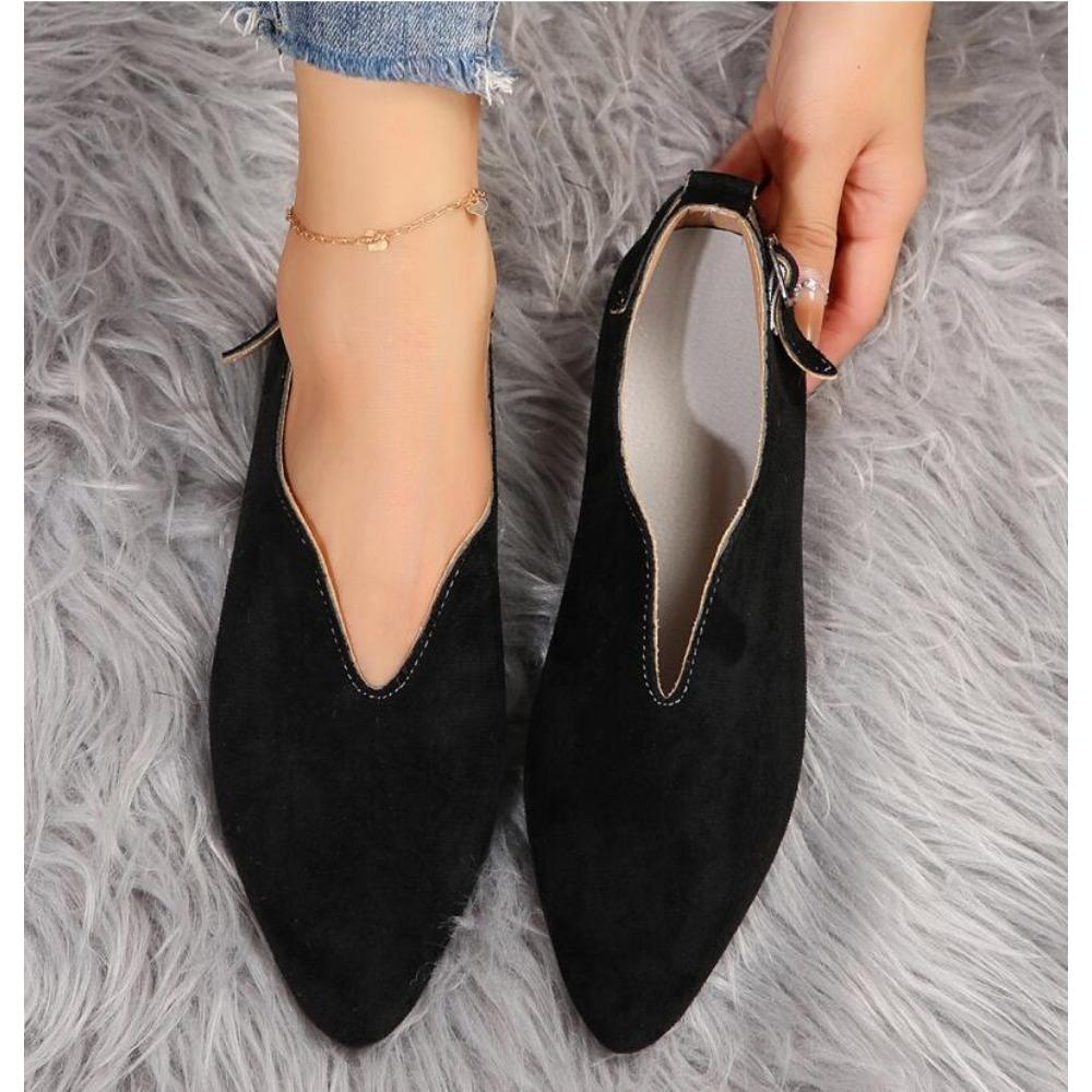 Women Loafers Retro Pointed Toe Suede Flat Shoes Summer Slip On Casual Shoes Female Feetwear Zapatos De Mujer Plus Size 35-43