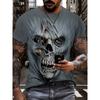 Men's T-Shirt Vintage Punk Short Sleeve Skull Print Men Top Oversized Casual Hip Hop T Shirt Summer O Neck Men's Tee Clothing