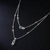 Fashion Design Seiko New Full Diamond Five Diamond Sliding Necklace Female Personality Light Luxury Clavicle Chain