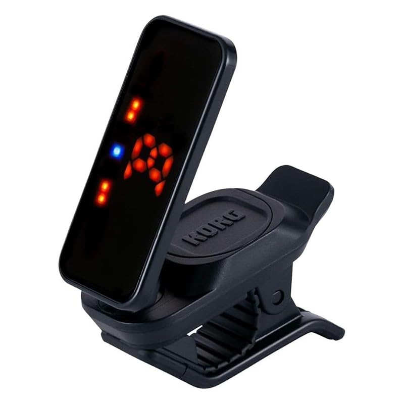 KORG Pitchclip 2+ Guitar/Bass Clip Tuner - Lightweight, 18 Hours Continuous Operation, Adjustable Angle, Left-Handed Compatible, Black PC-2+