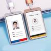 1PC Aluminum Alloy Work Name Credit Card Holders Business Work Card ID Badge Lanyard Holder Bag Vertical Metal ID Business Case