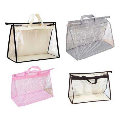 Multipurpose PVC Handbag Protectors With Clear Front And Carry Handle Packing Bags For Travel Or Closet Storage
