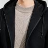 FAPAI Men's Merino Wool Blend Hooded Zip-Up Jacket