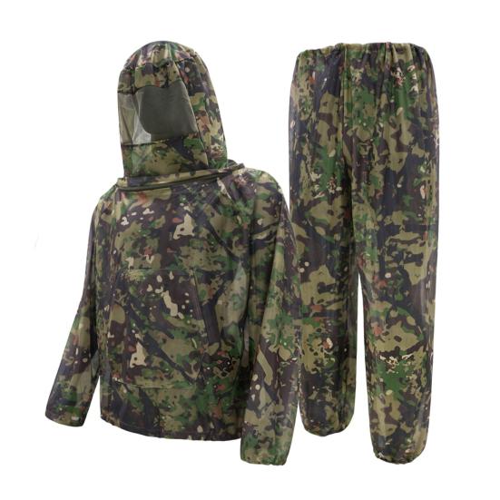 Camouflage Mosquito Suit for Men Women, Insect Mosquito Protection Jacket And Pants, Mosquito Proof Clothing with Mesh Hood for Outdoor Camping