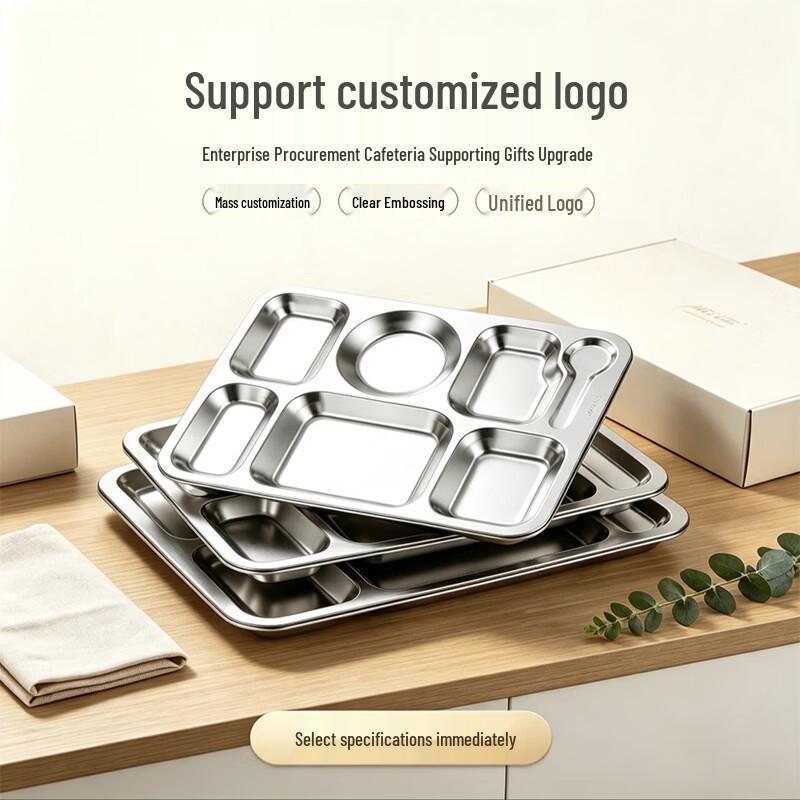 Chuangxun 304 Stainless Steel Divided Canteen Tray