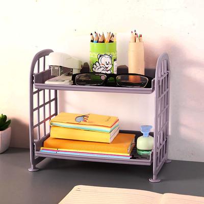 Double Layer Cosmetic Storage Rack Kitchen Bathroom Organizer Plastic Plate