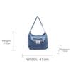 Fashion Sewing Thread Denim Crossbody Bags Zipper Multi-pocket Denim Bag Large Capacity Versatile Commuting Bag Youth Women