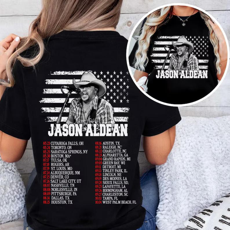 

Jason Aldean Full Throttle Tour 2025, Country Music Concert Shirt 3XL
