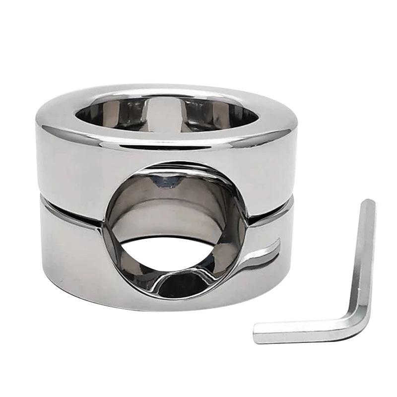 Metal Stainless Steel Scrotum Bondage Stretch Pendant Ring Penis Weight Bearing Horseshoe Ring Adult Sex Product Toy