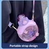 500ML Transparent Flat Water Bottle With Straw BPA Free Cute Summer Portable School Children Fall-proof Plastic Cups
