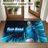 Crystal Velvet Square Rug Custom NameErling Haaland Pattern Non Slip Home Floor Decor Rug
