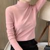 Half High Collar Long Sleeves Slim Fit Bottoming Blouse Autumn Winter Thickened Double-Sided Fleece Pure Color Thermal Top Daily Clothing
