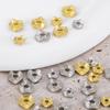 20/30/50Pcs Gold Plated 6 8 10mm Baroque Wave Beads Flat Round Metal Spacer Beads Necklace Earring Bracelet Jewelry Accessories