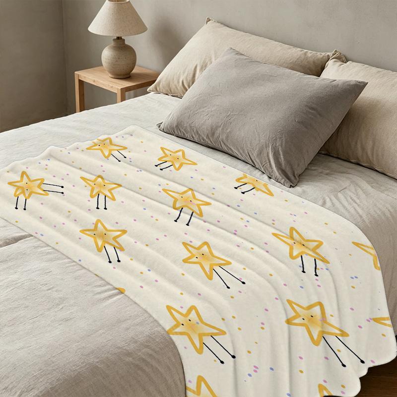 Star Series Flannel Blanket - Simple Solid Color, Soft, Skin-friendly, Warm & Breathable, Ideal for Home Relax, Halloween & Christmas Decor