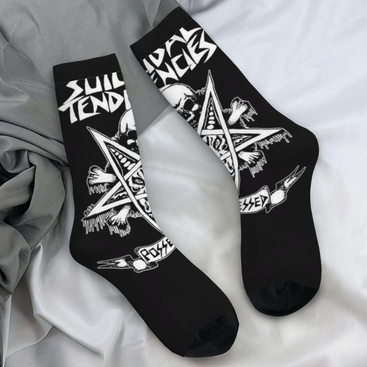 

Шкарпетки американського гурту Suicidal Tendencies Весняні Черепи Панчохи Повсякденні Чоловічі Зручні Шкарпетки Для Активного Відпочинку Антиковзкі Шкарпетки One Size