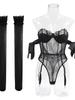 Purple Style Butterfly Bow And Silk Strap Sexy With Stockings Women Rompers Close-fitting Perspective Printing Pure Colour  GMCU