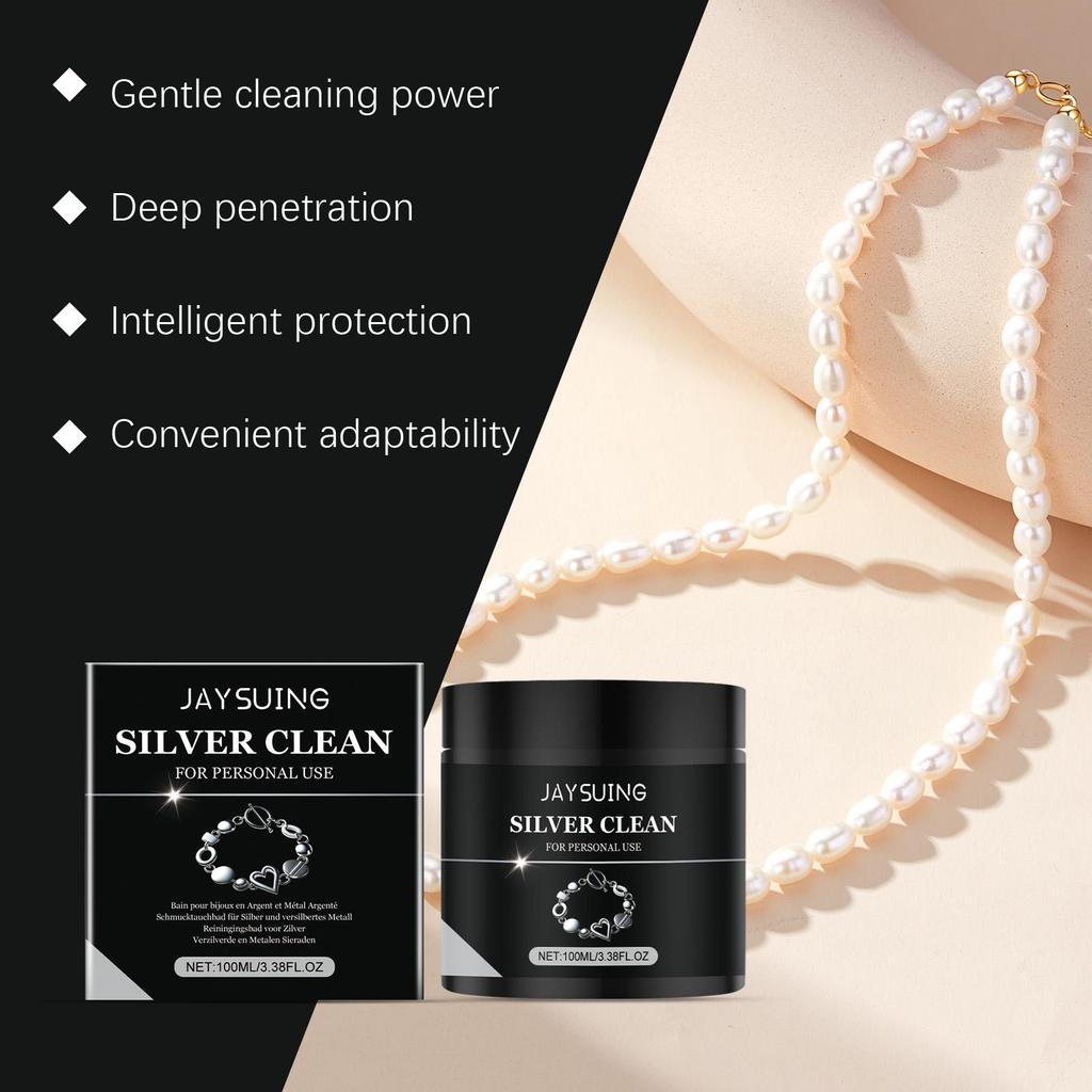 Jaysuing Silver Jewelry Cleaner 100ml, Tarnish Remover for Rings, Bracelets, Anti-Oxidation Jewelry Care Solution