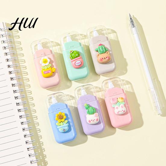 Doll Shaped Correction Tape 6Pcs Cute for Students Portable Mini Whiteout Roller Smooth Cartoon Non-Break School Office Supplies Eye-catching