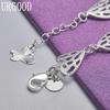 925 Sterling Silver Fashion Pattern Heart Bracelet Party Gift Jewelry