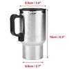 12V 500ml Electric Heating Car Kettle Water Coffee Milk Thermal Mug Camping Travel Kettle Stainless Steel Vehicle Heating Cup