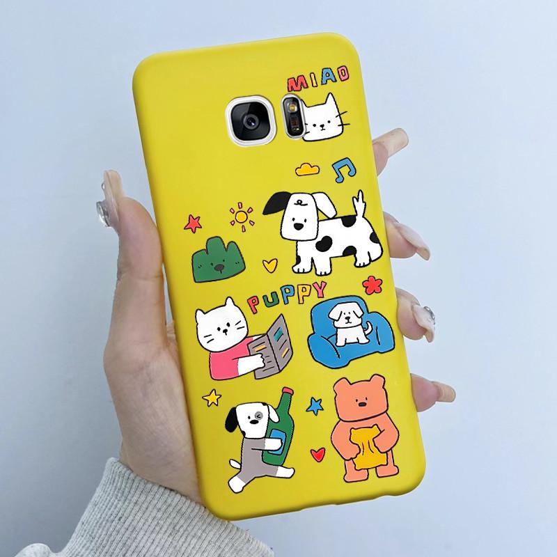 For Samsung Galaxy S7 S7Edge Case Soft TPU Silicone Cover Cute Astronaut Panda Phone Case For Samsung S7 S 7 Edge Coque Funda