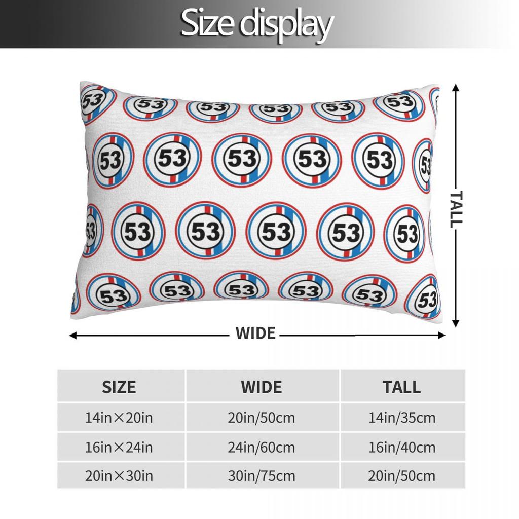 Herbie Cnumber 53 The Love Bug No Rectangle Pillowcase Cushion Cover Decorative Bedroom Bed Home Comfort Throw Pillow