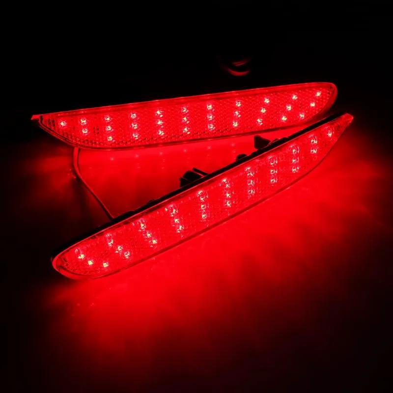 ANGRONG 2x Red Lens Rear Bumper Reflector LED Stop Brake Light For Nissan Rogue Leaf Pathfinder Infiniti Q50 QX56 QX60 QX80 QX30