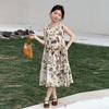 Girls' 2026 Summer Floral Spaghetti Strap Dress - High-End, Stylish Tank Top Dress
