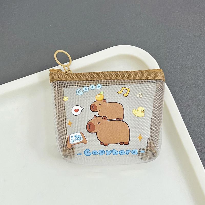 Cute Capybara Coin Storage Bag Transparent Coin Purses Cartoon Lovely Wallet Clear Bags