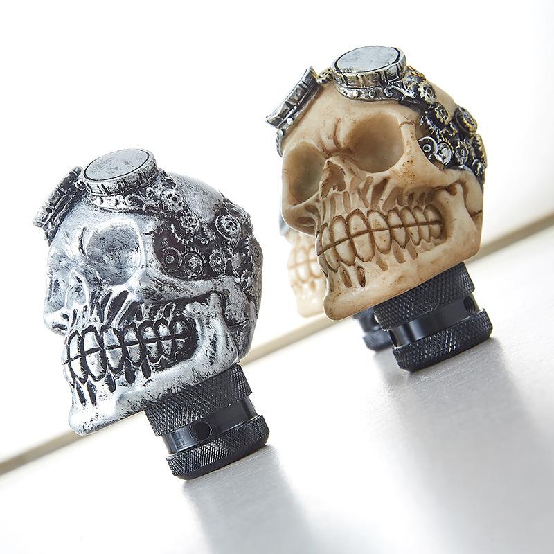 Universal Skull Head Gear Lever Gear Shifts Knob Skeleton Shape Gear Shift Knob Manual Transmission LED Light Gear Shifts Knob