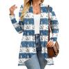 Women's Fall And Winter Fashion Casual Print Long Sleeve Mid-Length Cardigan Jacket