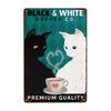 Mfoever Retro Cat Coffee Metal Sign Vintage A Coffee A Day Keeps The Grumpy Away for Home Coffee Shop Bar Wall Decor X Inch