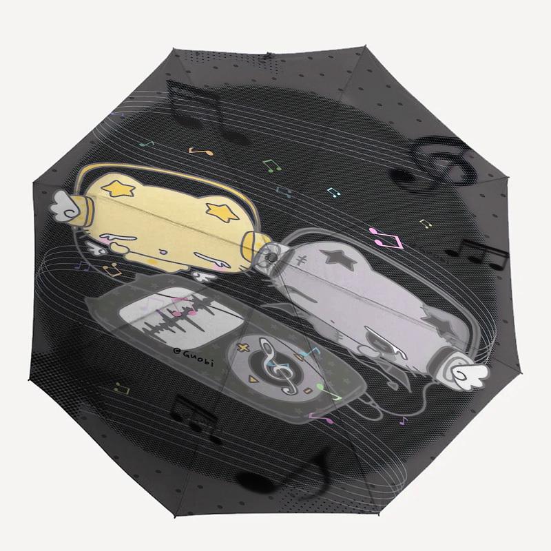 1pc Music Bears Headphones Stars Notes Umbrella with Plastic Handle,Suitable for All Seasons UmbrellaPT462