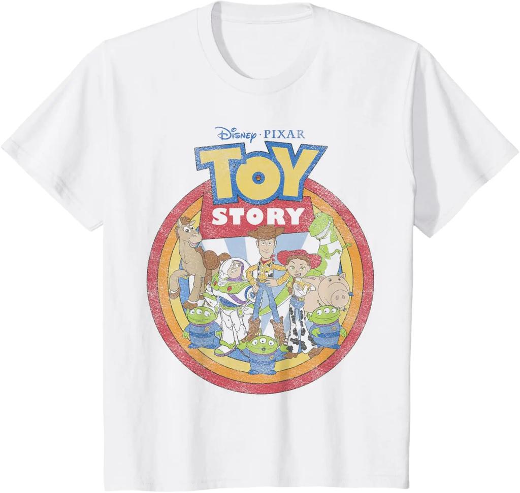 Hot Fashion Disney Pixar Toy Story Vintage Circle Portrait Logo T-Shirt S-4XL Four Seasons Gift