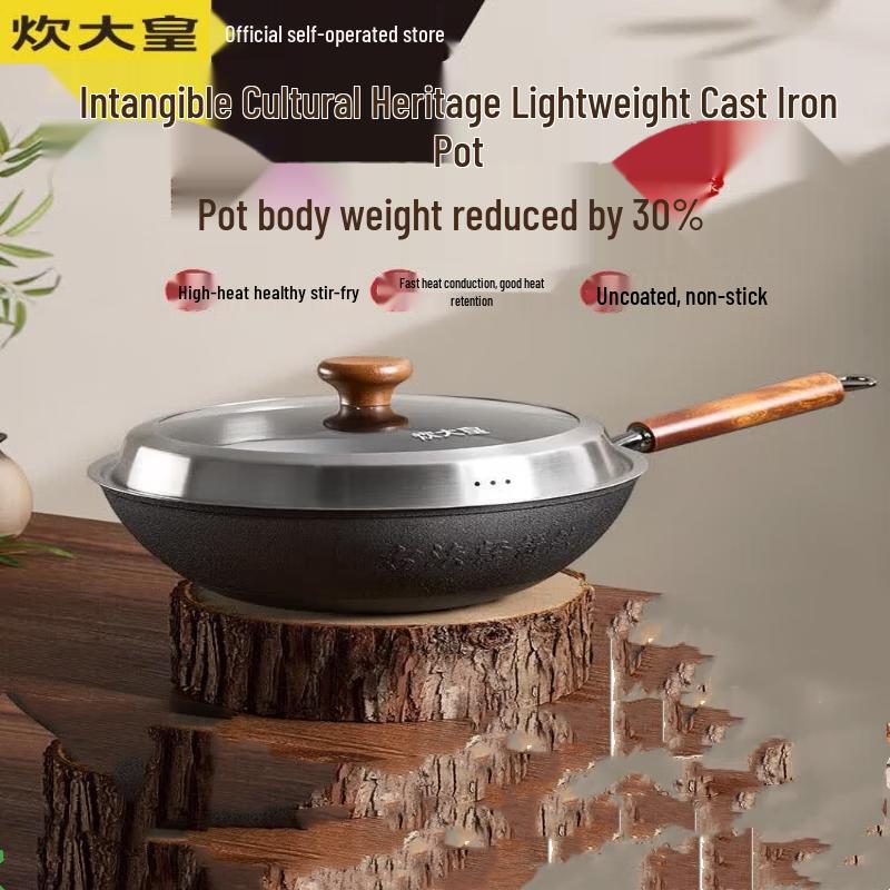 COOKER KING Ancient Method Lightweight Cast Iron Wok