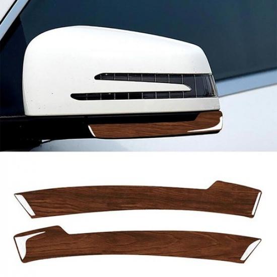 Moulding Strip Trim Brown Wood Grain Car Rearview Mirror For Benz C-Class 07-10