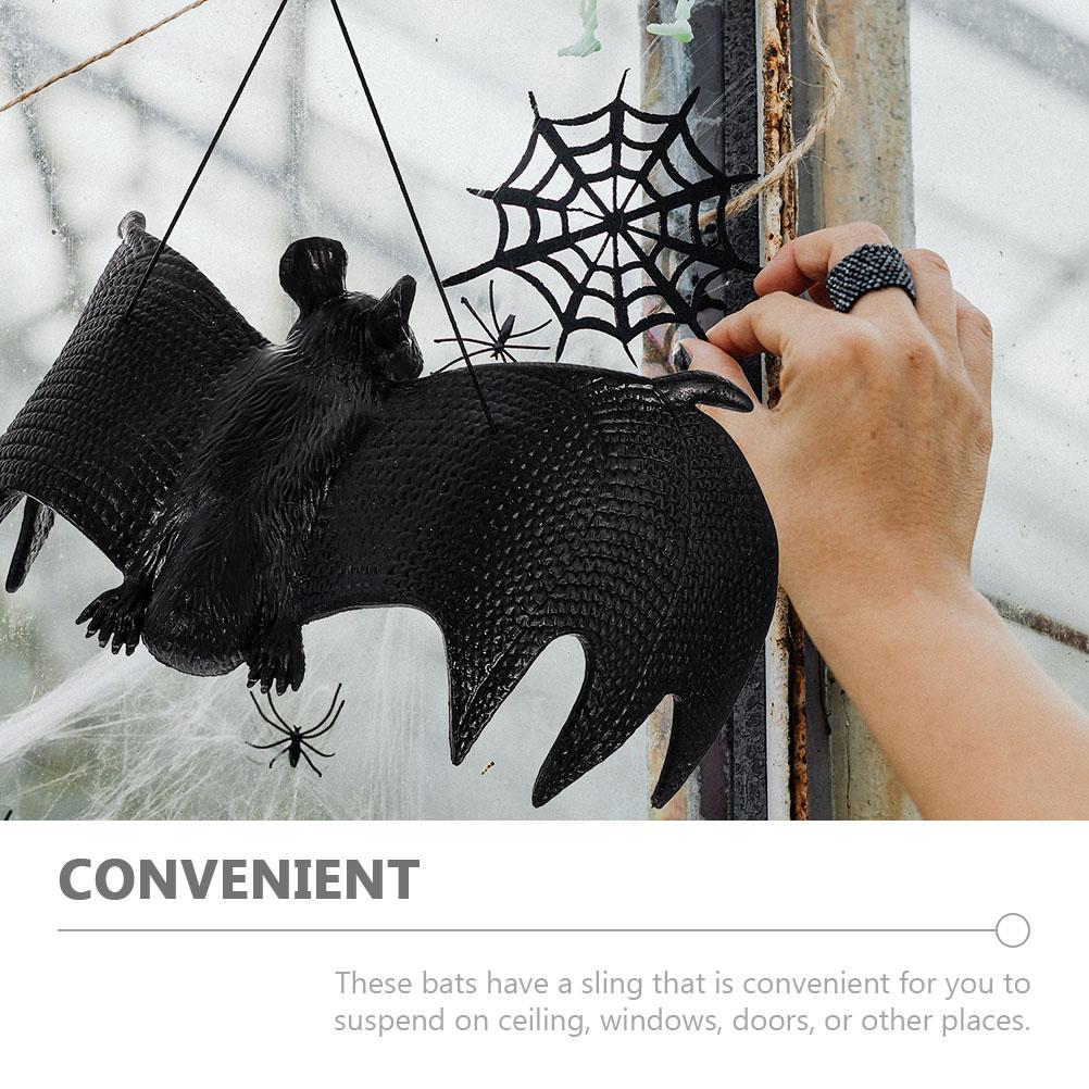 5 Stück Lebensechte Fledermaus-Attrappe Halloween-Dekoration Horrorhaus Hängende Requisiten Halloween-Party DIY-Ornament Weiches Fledermaus-Spielzeug