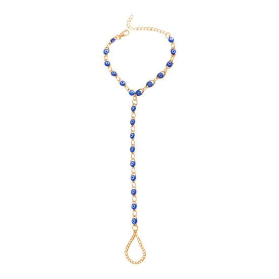 

Bracelet High Saturation Dripping Glaze Blue White Eye Shape One-Piece Ring Integrated Design Bracelet Turkish Eye Symbol Bracelet темно-синий