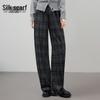 Women's Plaid Wide-Leg Elastic Waist Trousers