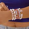 Fashionable Stretch Beaded Sports Bracelet Adjustable Wrist Bangle Soccer Softball Inspired Jewelry For Everyday