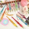 Artistic Crochet Hook Resin for Beginners, Crocheting Lovers, 2.0mm-8.0mm Ergonomic Gift Set with Long Floral Handle Blankets, Dolls, Shawls,